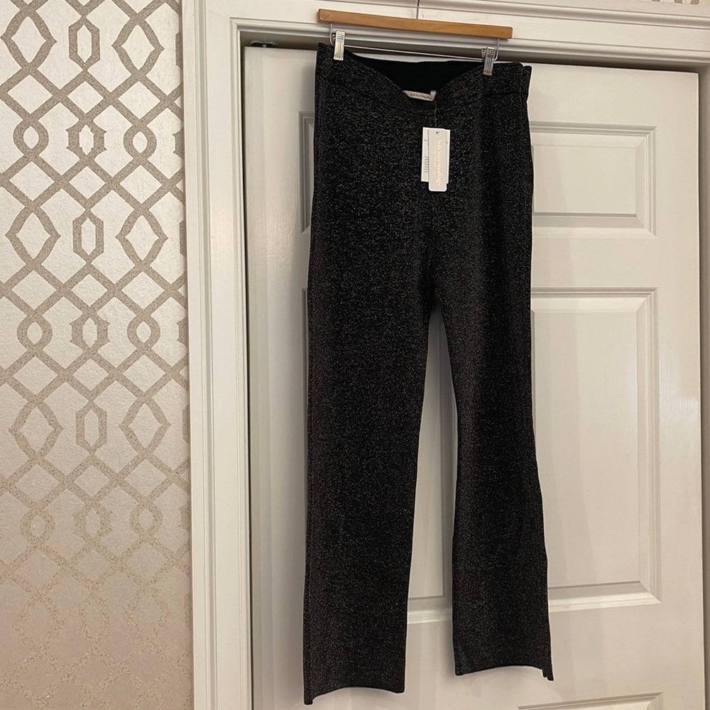 NWT Soft Surroundings Mica Bootleg Pant, size L,  metallic Black